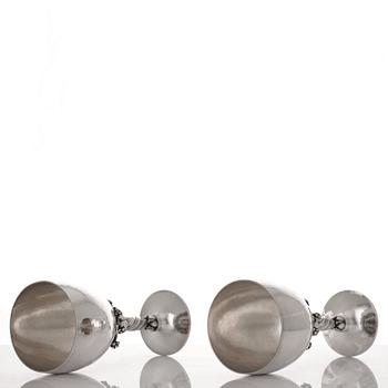 Georg Jensen, vinglas, ett par, Köpenhamn 1988 & 1996, sterling silver, designnr 263.