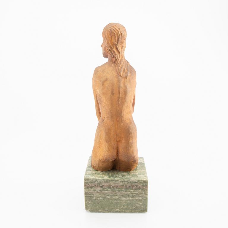 Axel Olsson, signed wooden sculpture.