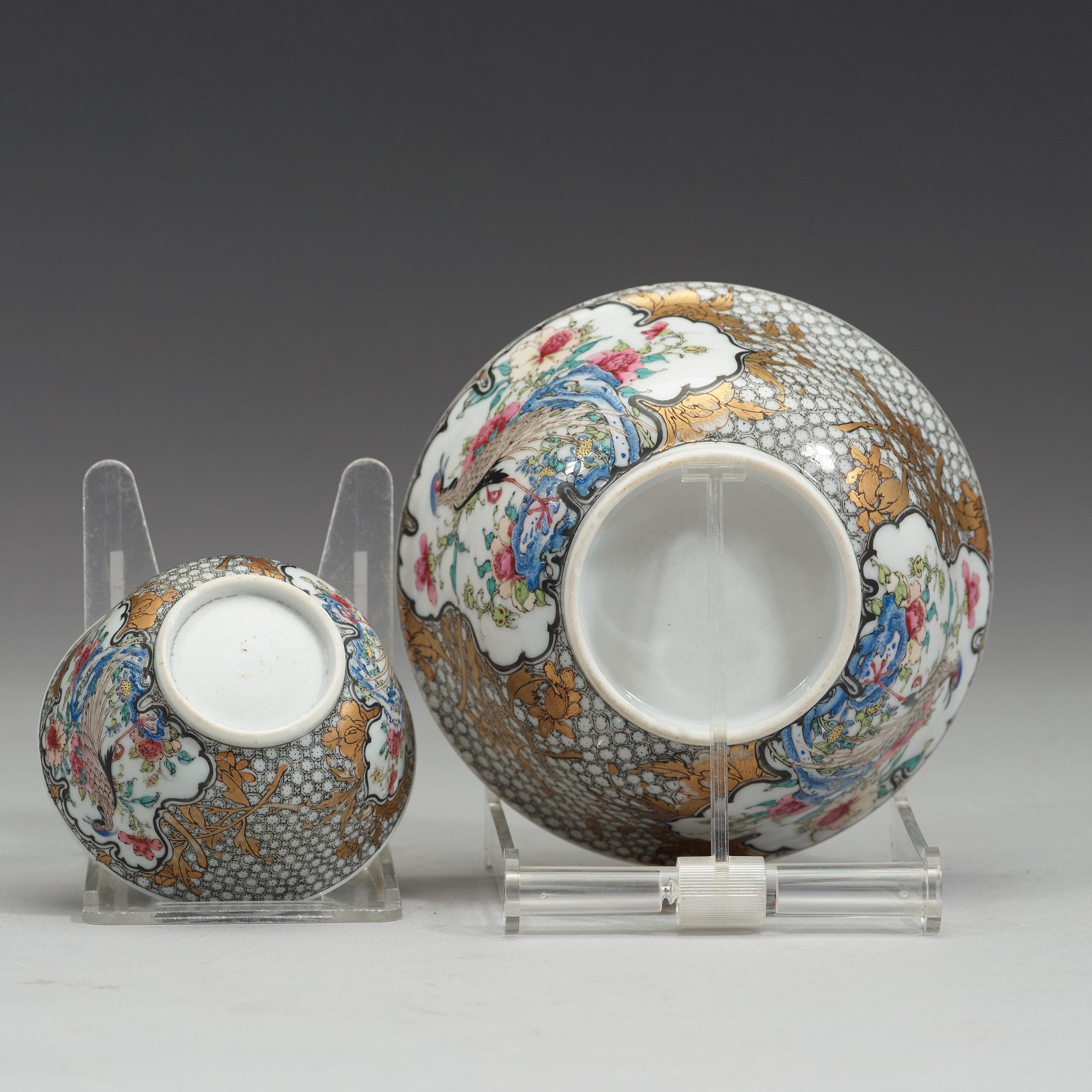 A Chinese export porcelain part tea service, Qing dynasty, Yongzheng (1723-1735).