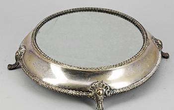 BORDSPLATEAU, nysilver o spegelglas, 1800/1900-tal.