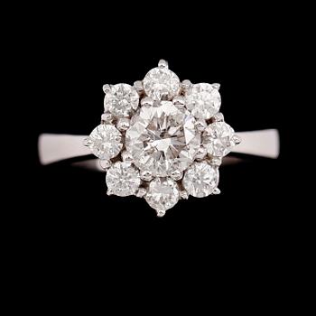 RING, 18 k vitguld, briljantslipade diamanter tot ca 1.78 ct.