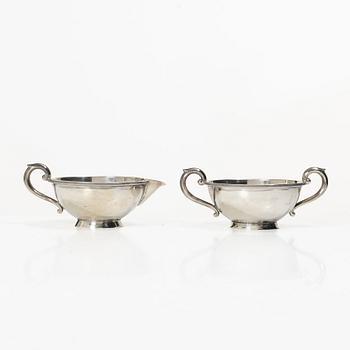 Grädd- och sockerskål, silver, J. Tostrup, Oslo, Norge, 1900-tal.