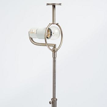 Futurum, probably designed by Margareta Köhler, a nickel plated floor lamp, Stockholm ca 1938.