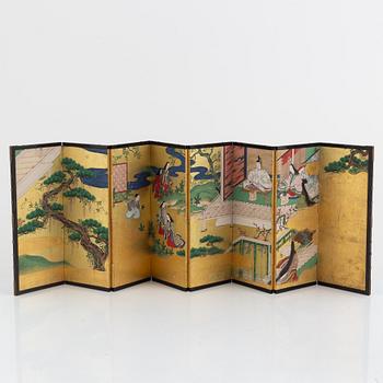 Skärm, åtta delar, Japan, Meiji (1868-1912).