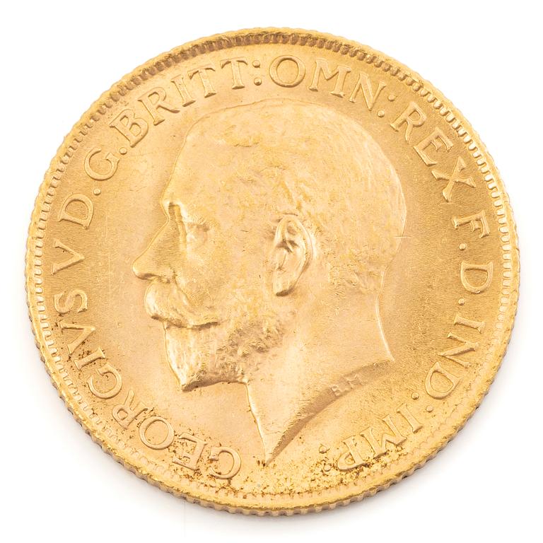 Gold coin, Great Britain, George V, 1 Sovereign, 1915.