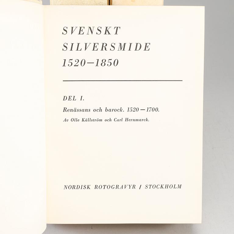 BÖCKER, I-III, 3 volymer, "Svenskt Silversmide", "1520-1850", "1700-1780" samt "1780-1850".