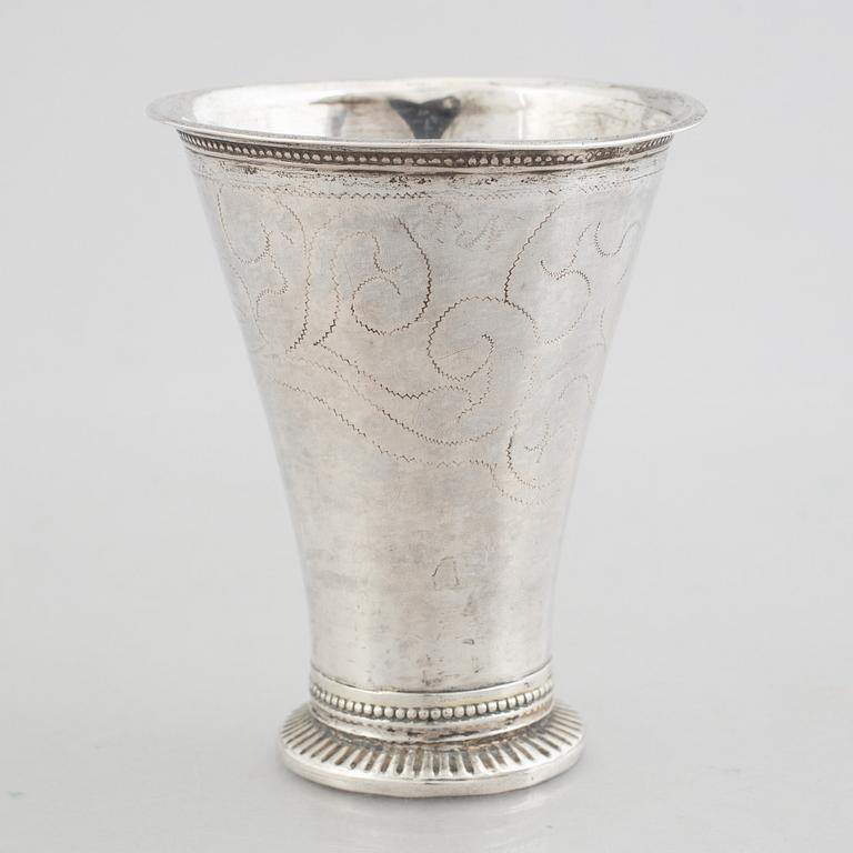 A Swedish Silver Beaker, mark of Erik Ernander, Uppsala 1799.