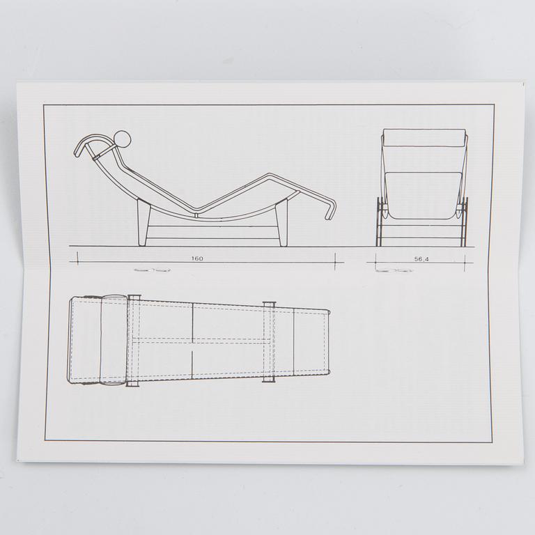 Le Corbusier, LC4 Chaise Longue, Cassina, Italy, numbered 71801, design Pierre Jeanneret and Charlotte Perriand.