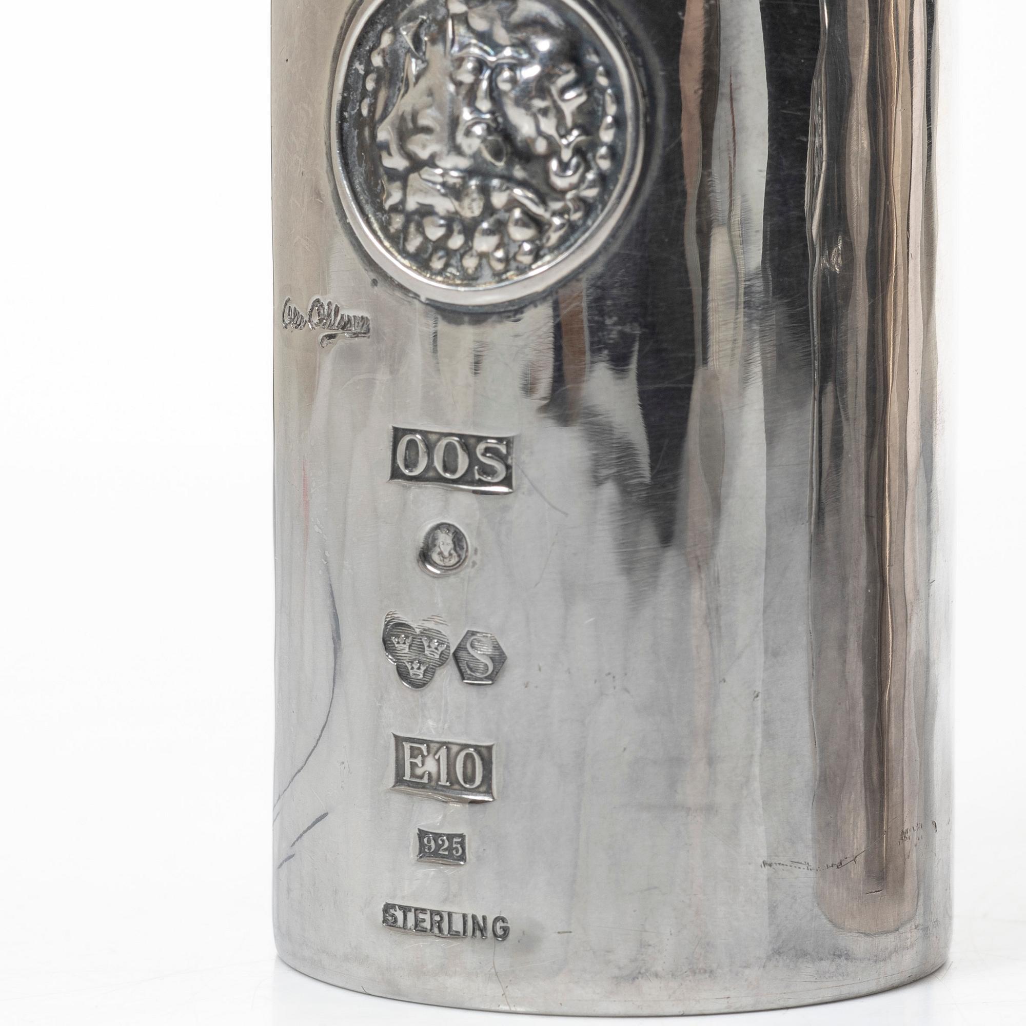 Olle Ohlsson, Three sterling silver beakers, Olle Ohlsson Silversmide, Stockholm 1979.