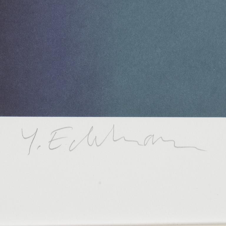 A signed litograph in colours by Yrjö Edelmann.