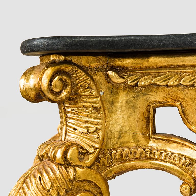 Mirror with console table, Baroque style, late 20th century.