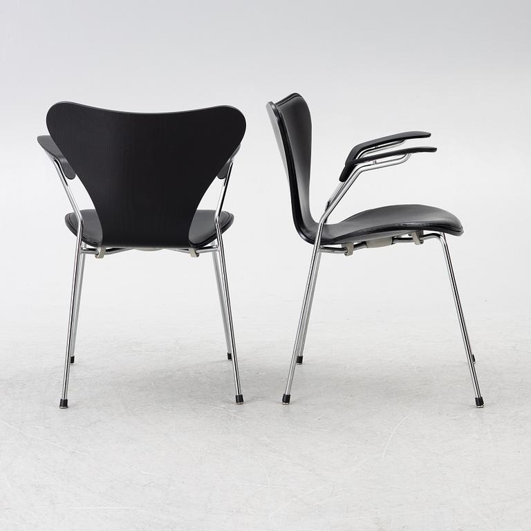 Arne Jacobsen, a set of 6 armchairs, "The Seven", Fritz Hansen, Denmark, 2006.