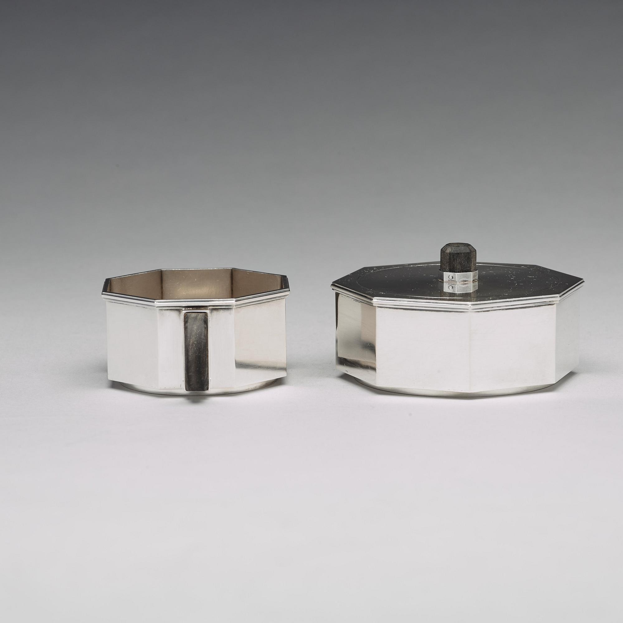 Wiwen Nilsson, a sterling sugarbowl and a bonbonnière, Lund Sweden 1950.