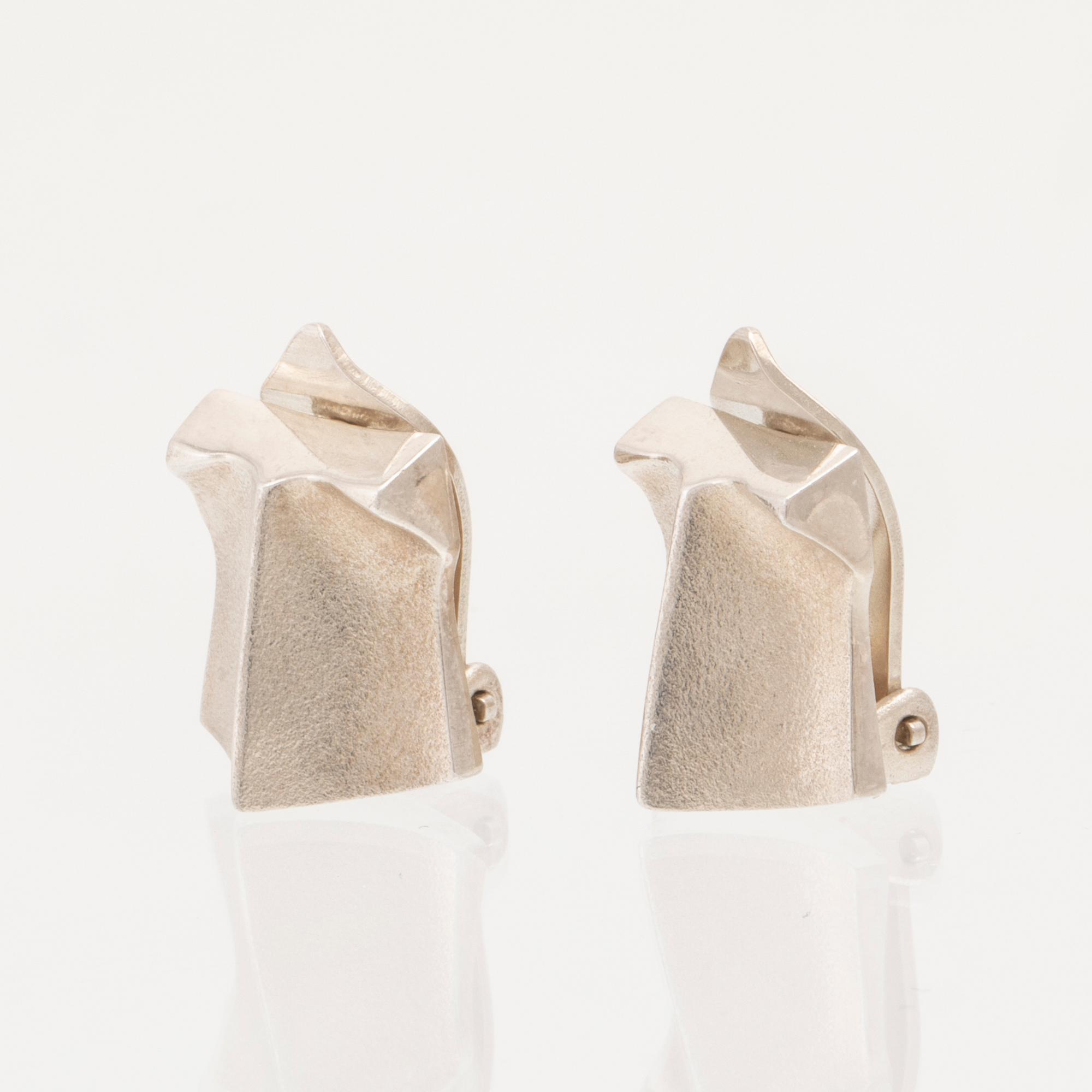 Björn Weckström, earrings "Muletta" silver, Lapponia 1984.