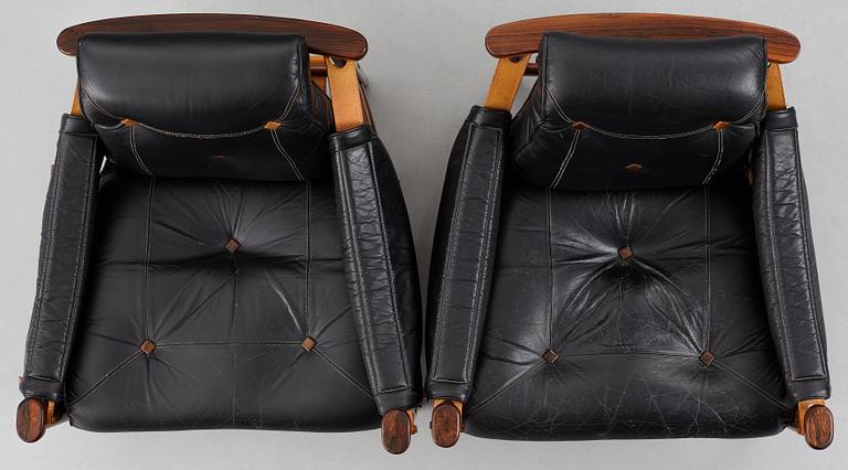Jean Gillon, a pair of easy chairs "Bertioga", for Italma Wood Art, Brazil 1960's.