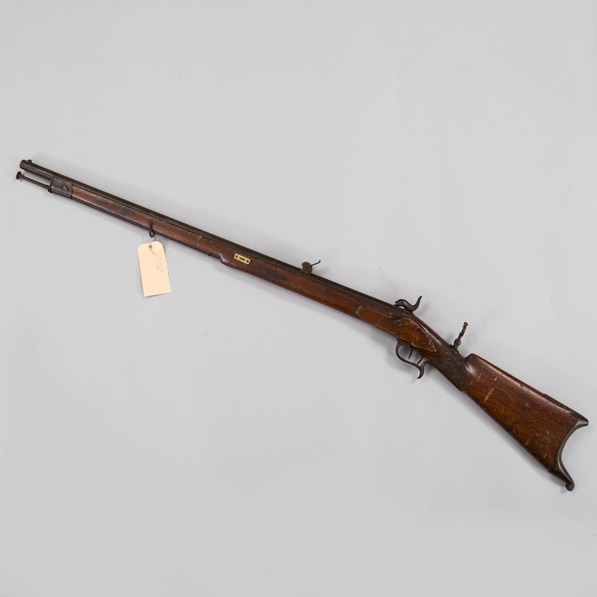 A percussion lock rifle by Gerling in Kiel mid 1800s.