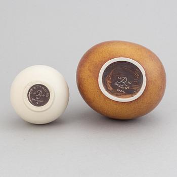 Gunnar Nylund, a set of three stoneware jugs and a vase for Rörstrand, 1950's/60's.