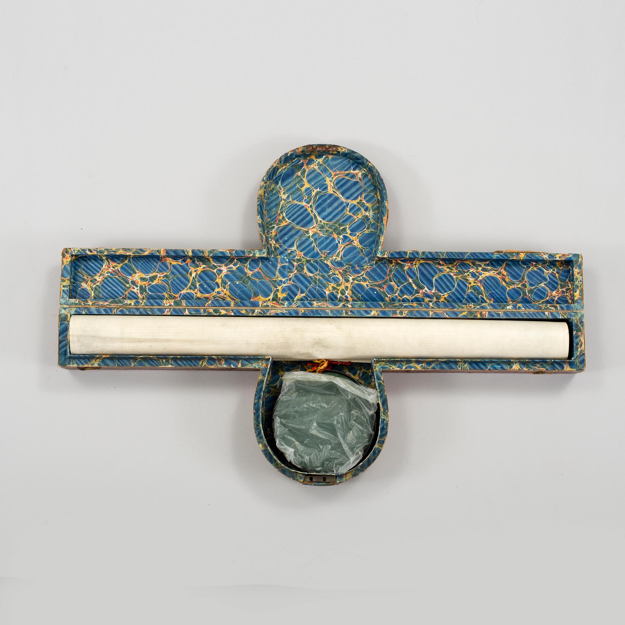 A British letter of patent with wax seal conferring upon Sir Henry Wheatley (1777-1852) the title and rank of Baronet.