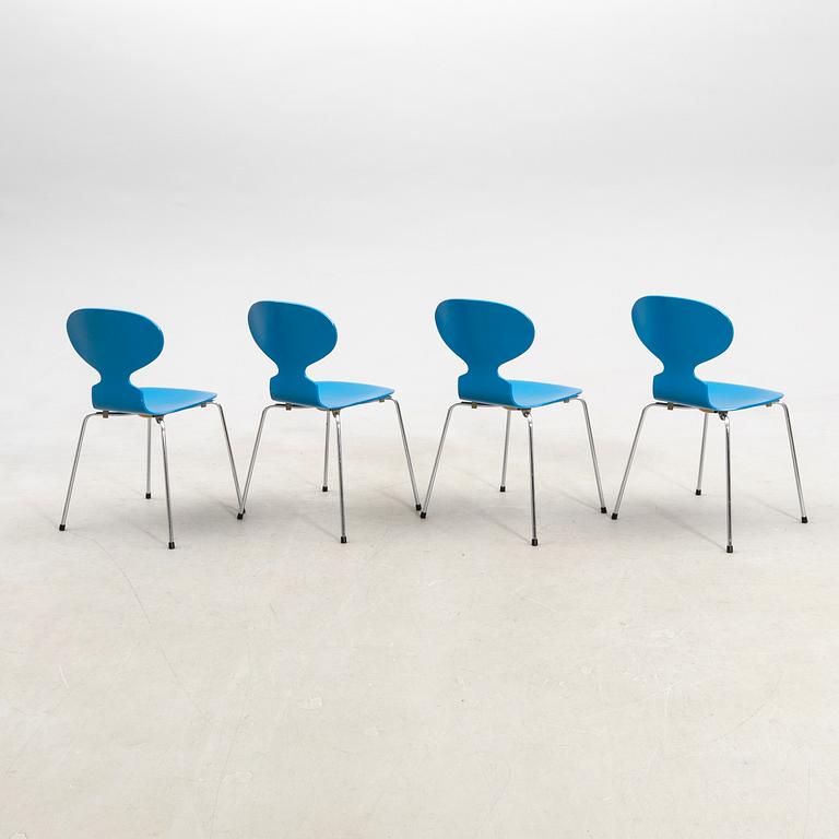 Arne Jacobsen, 4 "Myran" chairs for Fritz Hansen Denmark, late 20th century.