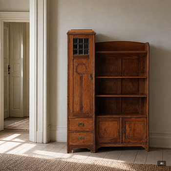 Bookcase, Art Nouveau, early 20th century.