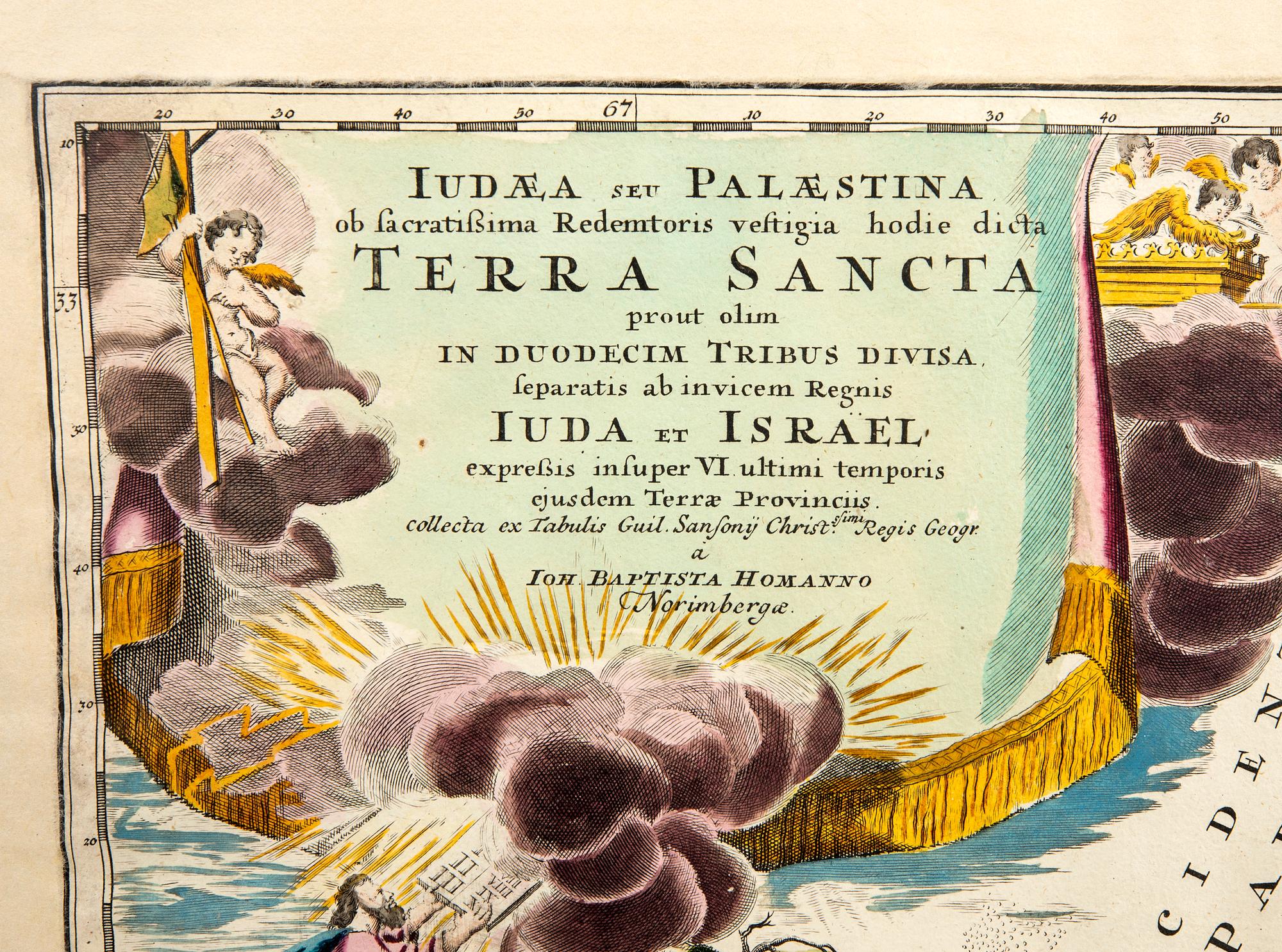 Johann Baptist Homann, map, The Holy Land, Nuremberg circa 1720.