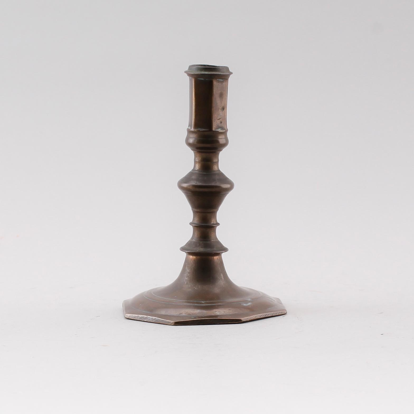 LJUSSTAKE, mässing, 1700-tal.