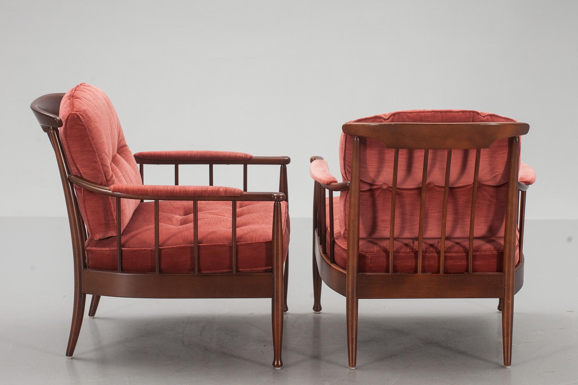 FÅTÖLJER, ett par. "Skrindan", Kerstin Hörlin-Holmqvist. Modellen formgiven 1963.