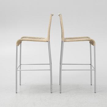 Enrico Franzolini, a pair of bar stools, "Agra", for Accademia, Italy, 21st century.