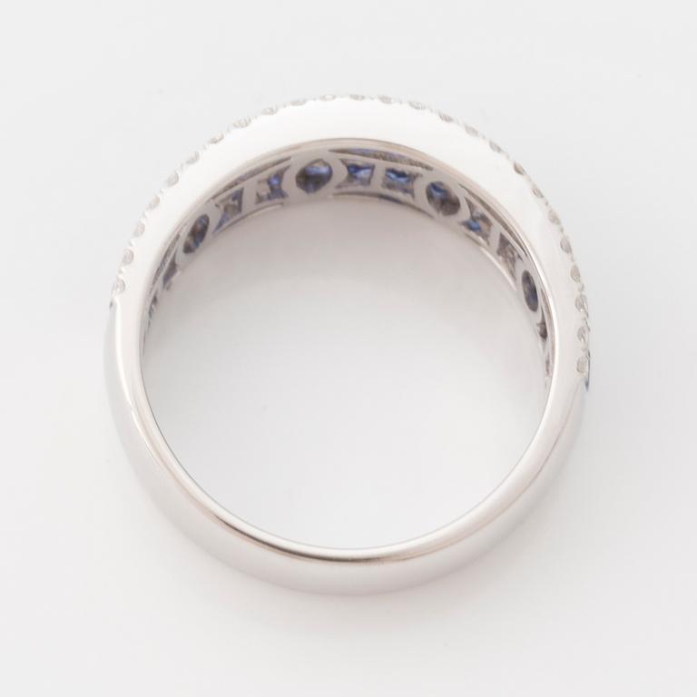 Sapphire and brilliant cut diamond ring.