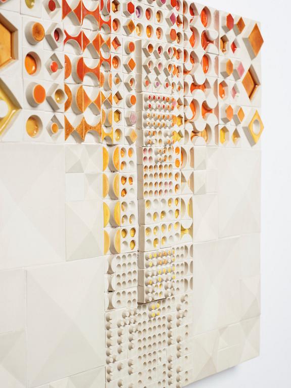 Rut Bryk, a stoneware wall relief, Arabia, Finland 1970's.
