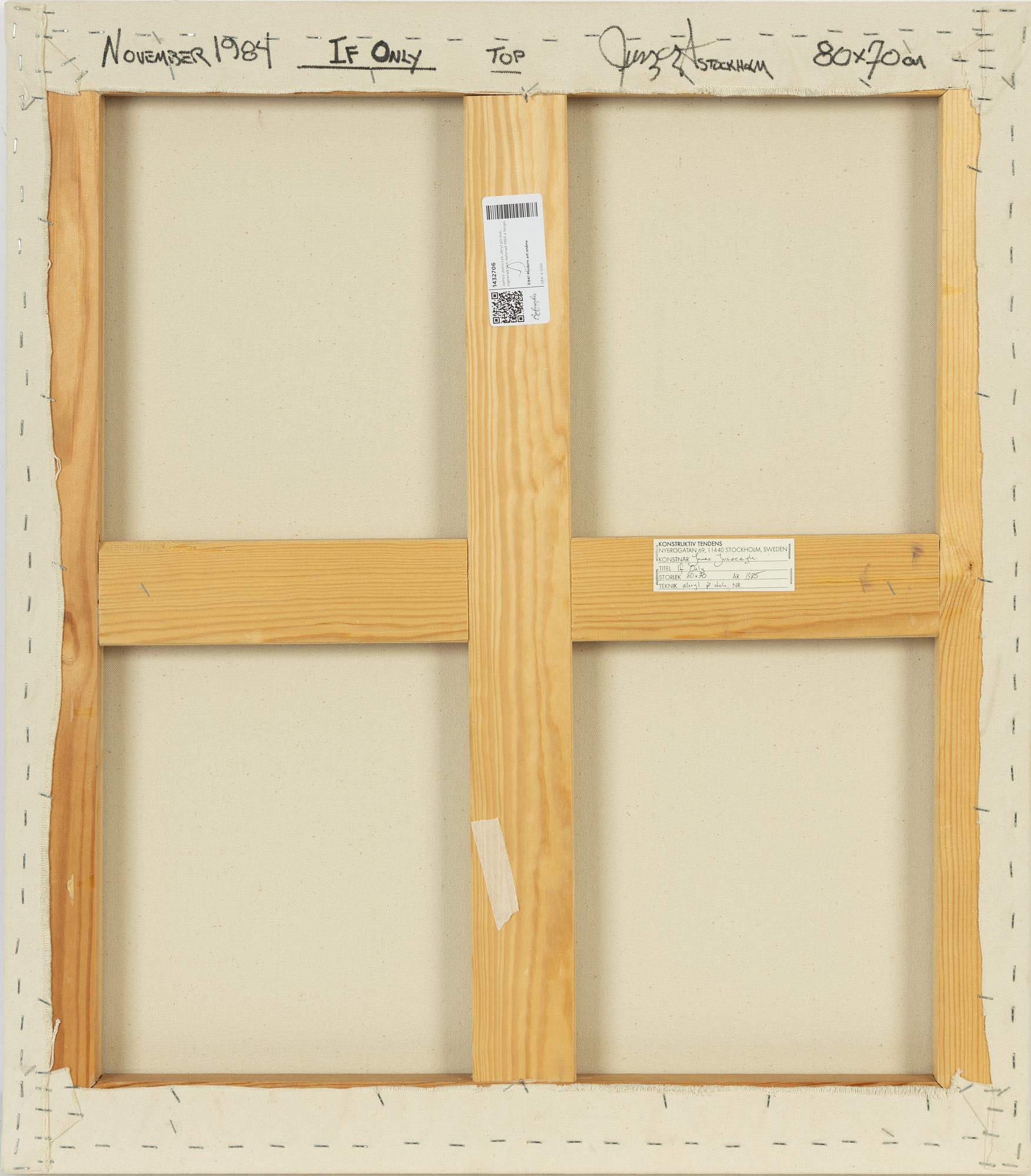 James Juszczyk, acrylic on canvas, signed and dated 1984 verso.