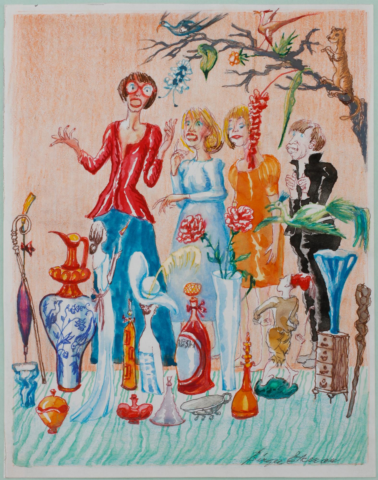 BIRGER EKMAN, teckningar, 8 st, signerade.