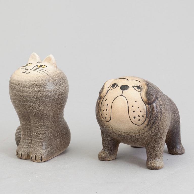 A stoneware 'Bulldog' and "Katt", from Gustavsberg.