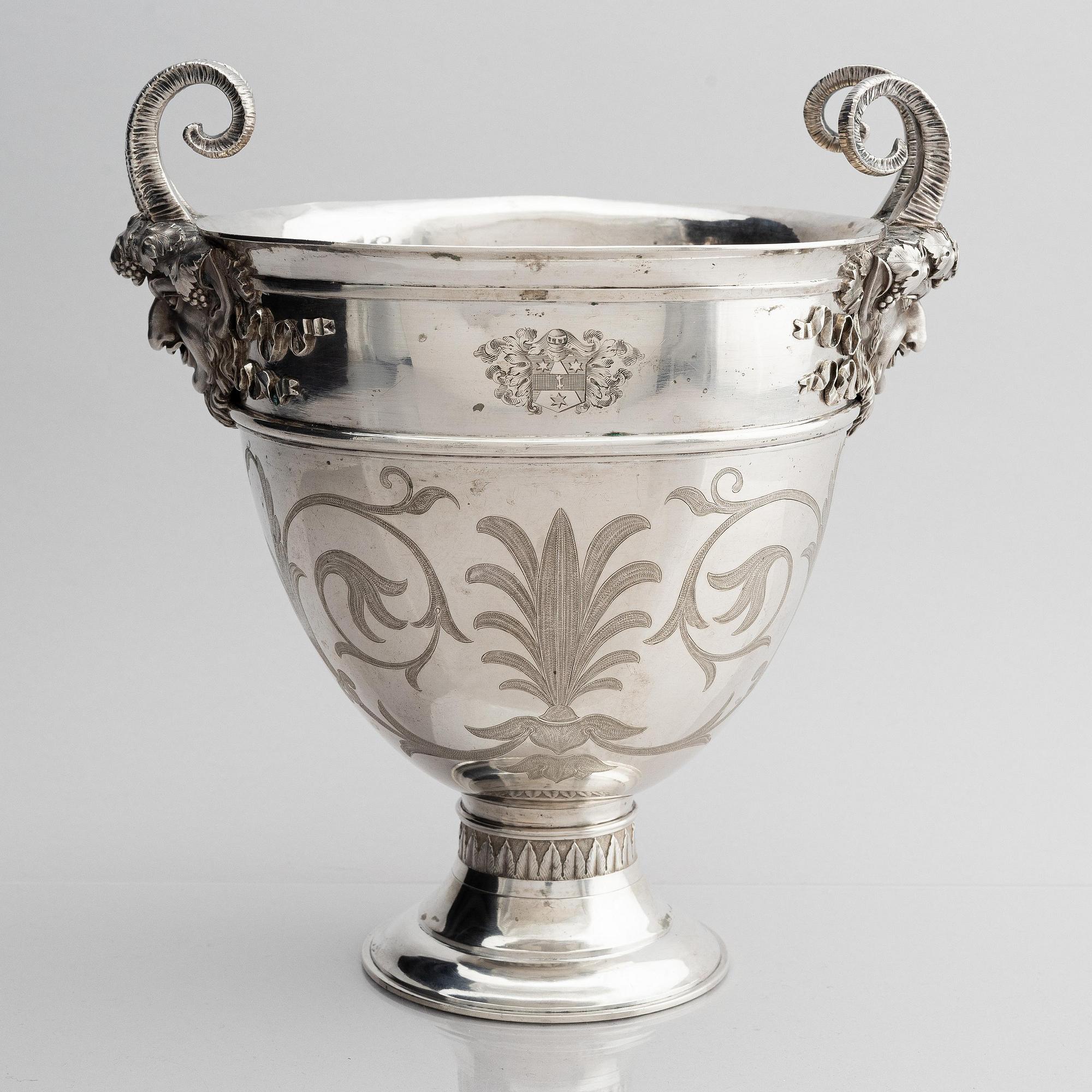 A pair of Swedish 18th century silver wine coolers, marks of Pehr Zethelius, Stockholm 1793.