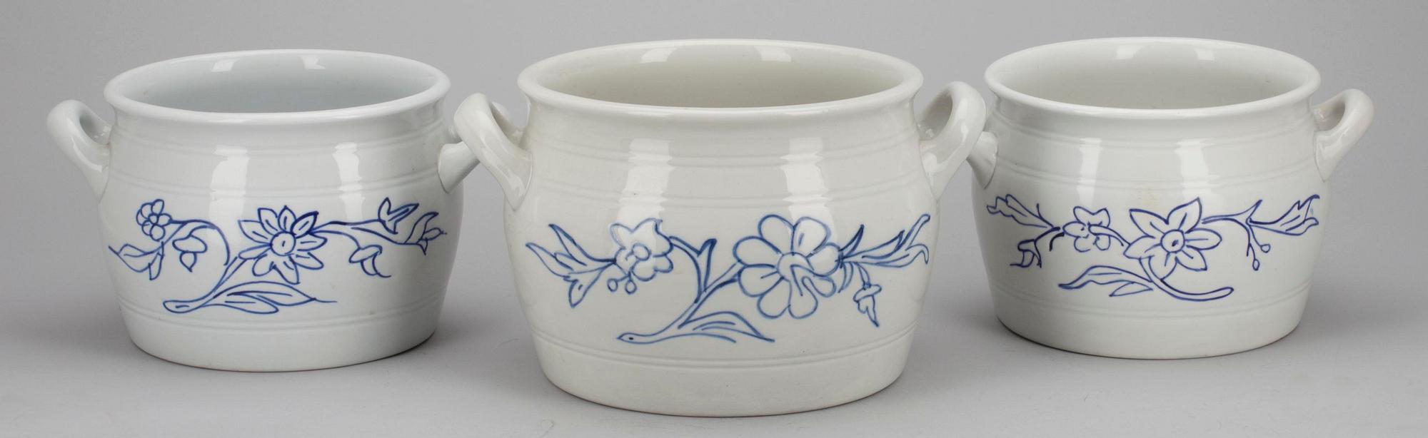 SMÖRPYTTOR, 3 st, keramik, Arabia 1932-1949.