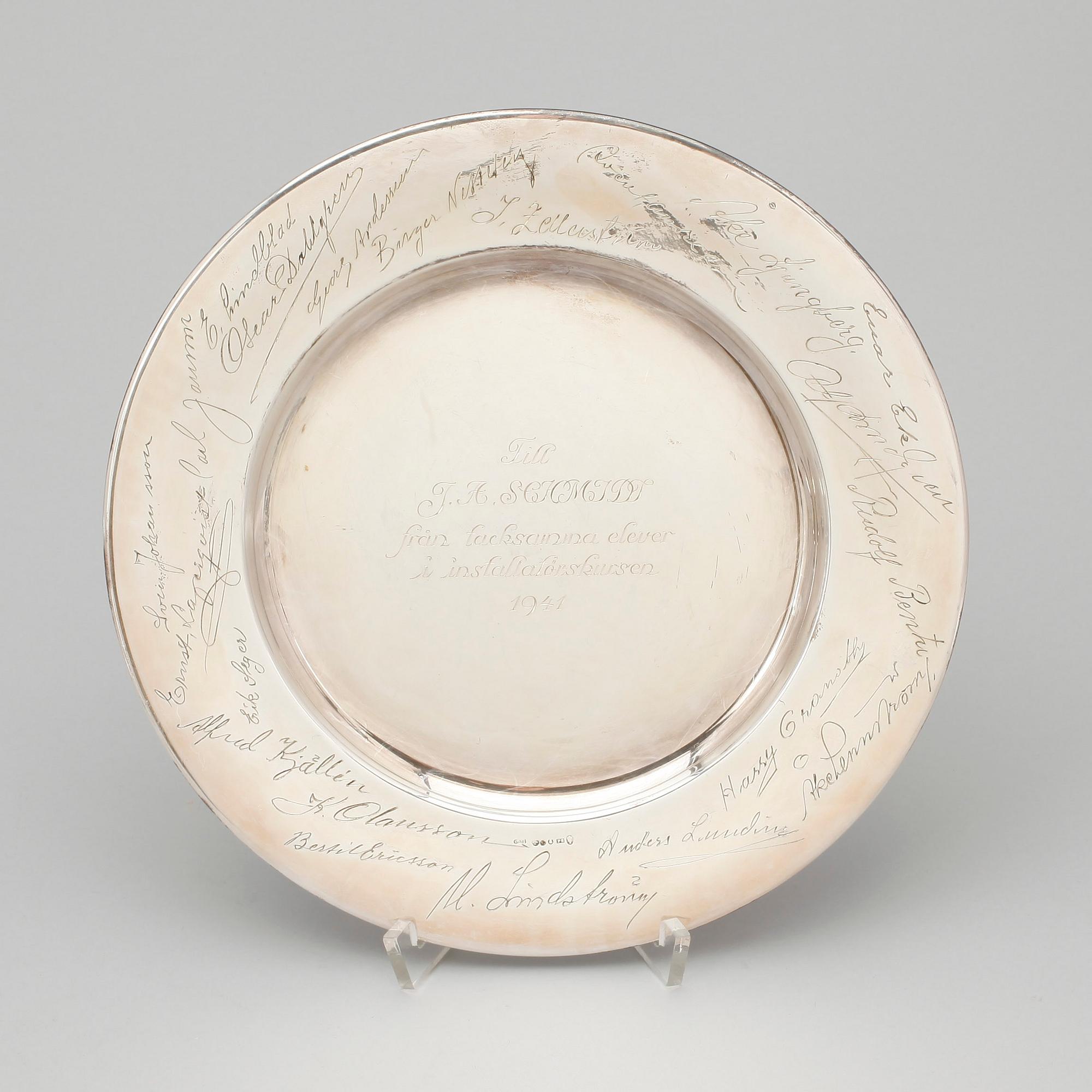 PARTI  SILVER, 5 delar, bland annat W A Bolin, Stockholm, 1929. Vikt ca 350 gram.