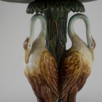 A SWEDISH CENTREPIECE, majolica, Gustafsberg, ca 1900.