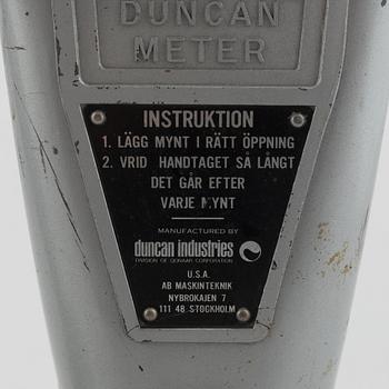 Parking meters, a pair, "Duncan Meter", Duncan Industries U.S.A, second half of the 20th century.