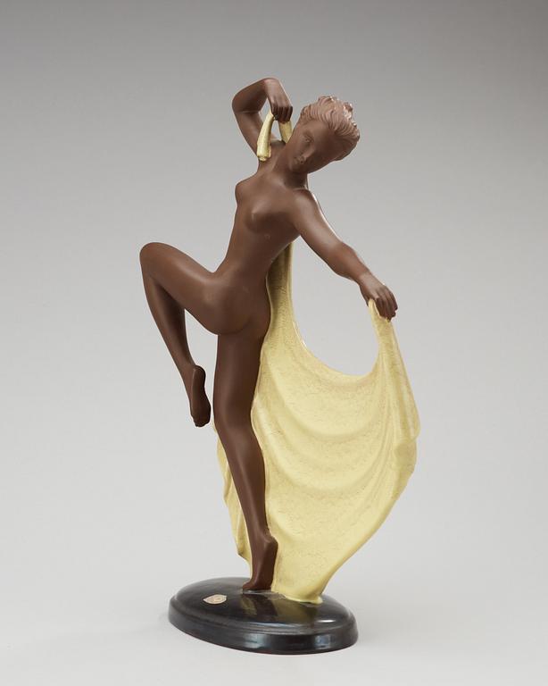 A Josef Lorenzl 'Adagio' glazed terracotta figure, Goldscheider, West Germany 1953-60.