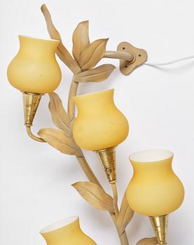 Scandinavian Modern, an imposing wall lamp, 1940s.