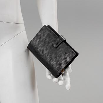 Black epi-leather small ring agenda cover by Louis Vuitton 2015.