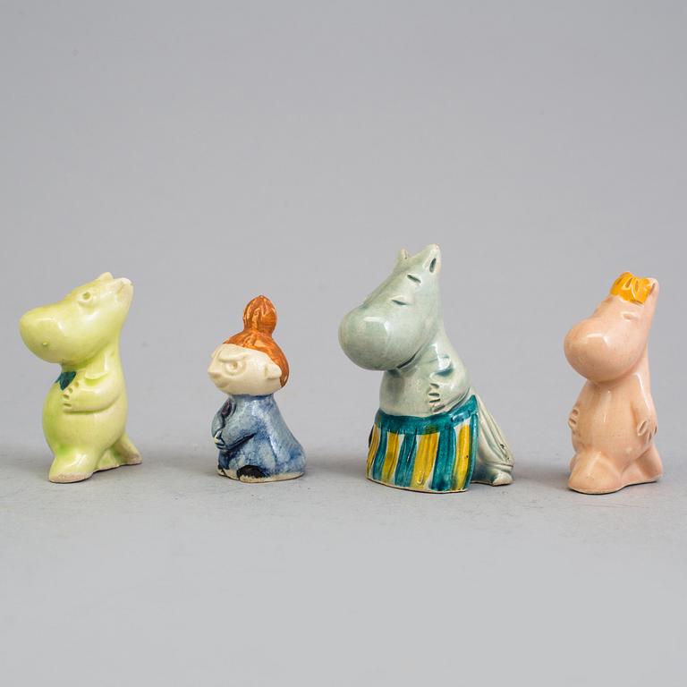 SIGNE HAMMARSTEN-JANSSON, eight moomin ceramic characters by Arabia in the 1950's.