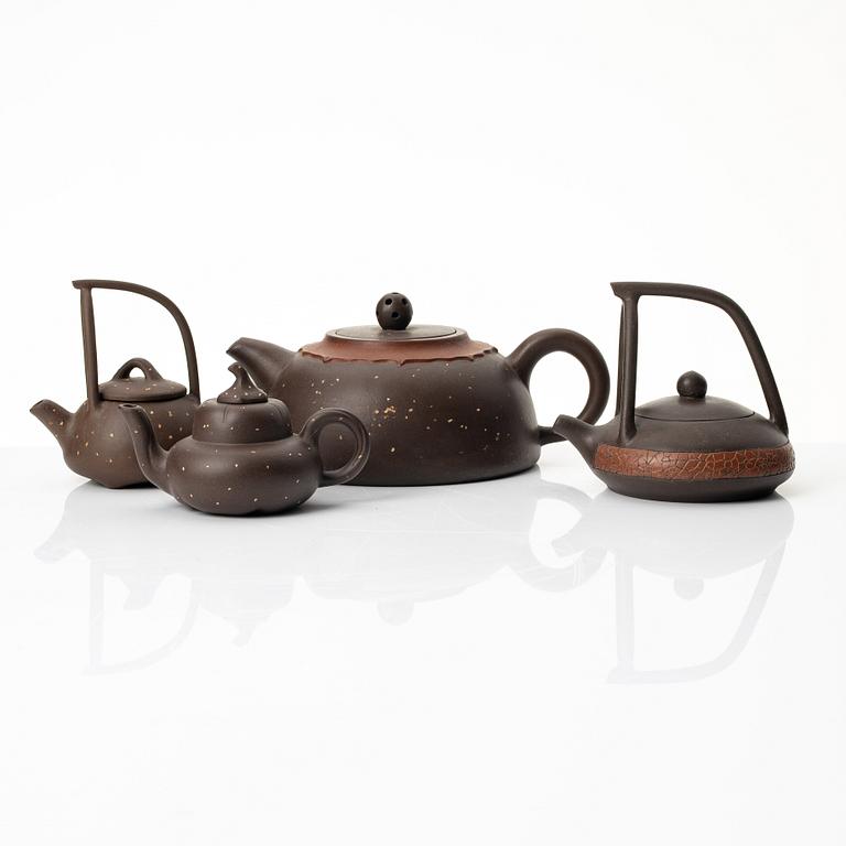 Tekannor, fyra stycken, yixing, Kina, 1980-/90-tal.