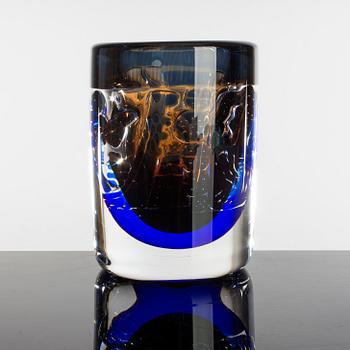 EDVIN ÖHRSTRÖM, vase, glass,ariel, signed, Orrefors, 1987.