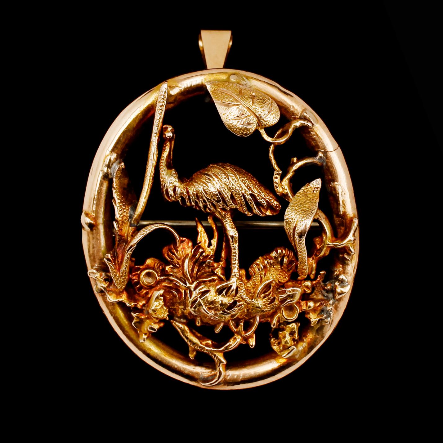 HÄNGE, 18 k guld, genombruten dekor. Vikt ca 7 g.