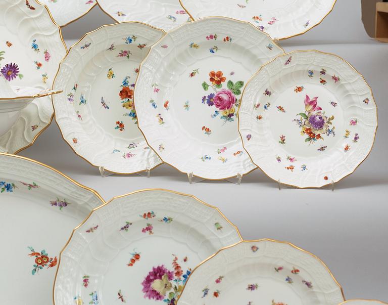 An extensive Meissen dinner service, circa 1900.