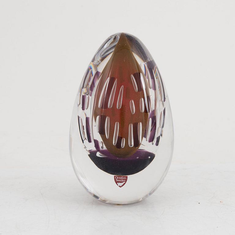 Jan Johansson, glass egg, Orrefors 1989.