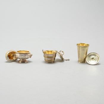 Nine silver miniatures by GAB, Eskilstuna, from the latter half of the 20th century.