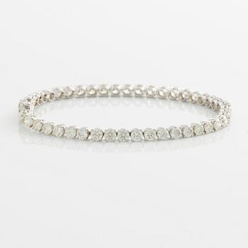Tennis bracelet with brilliant-cut diamonds, total 9.02 ct.