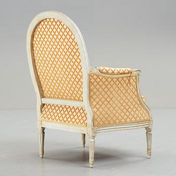 A Louis XVI-style bergere, 20th century.